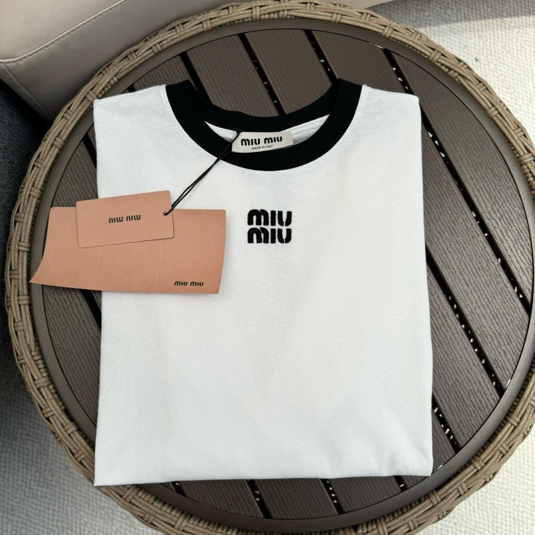 穆M家-2404  24春夏新款學院風logo長袖TEE