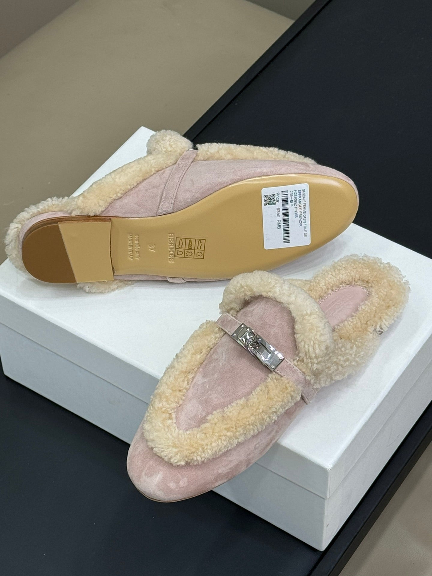 小愛款-2024 羊絨半拖鞋 粉色