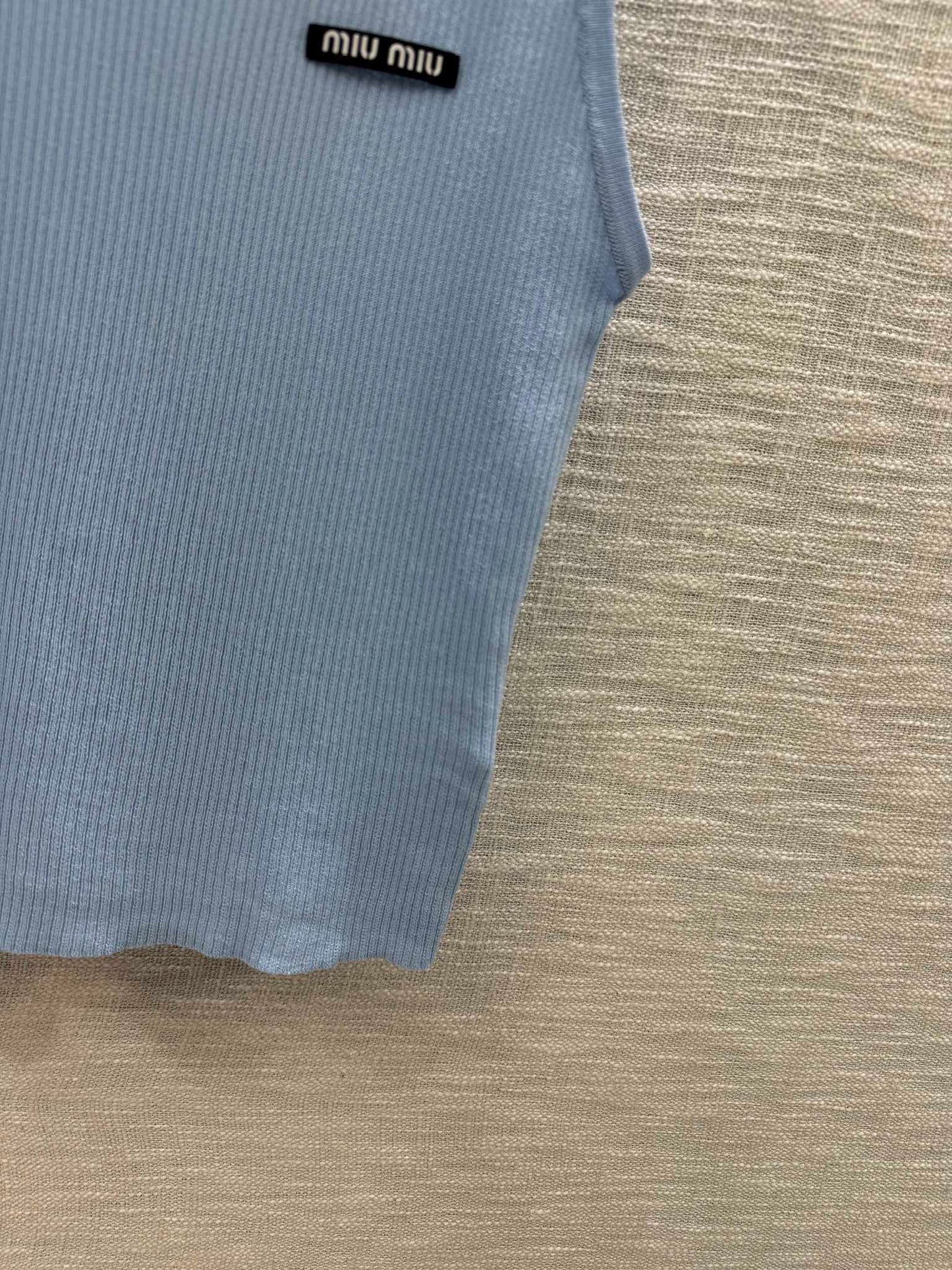 穆Ｍ家-2404 重工釘珠針織背心 藍色