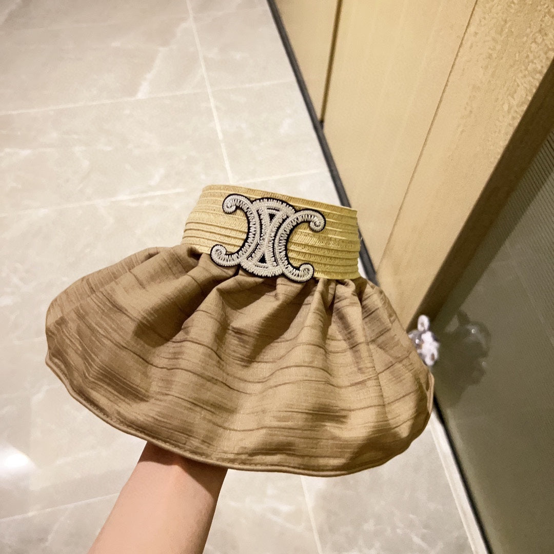 賽C家-2023夏季新款 空頂帽 防曬帽 杏色