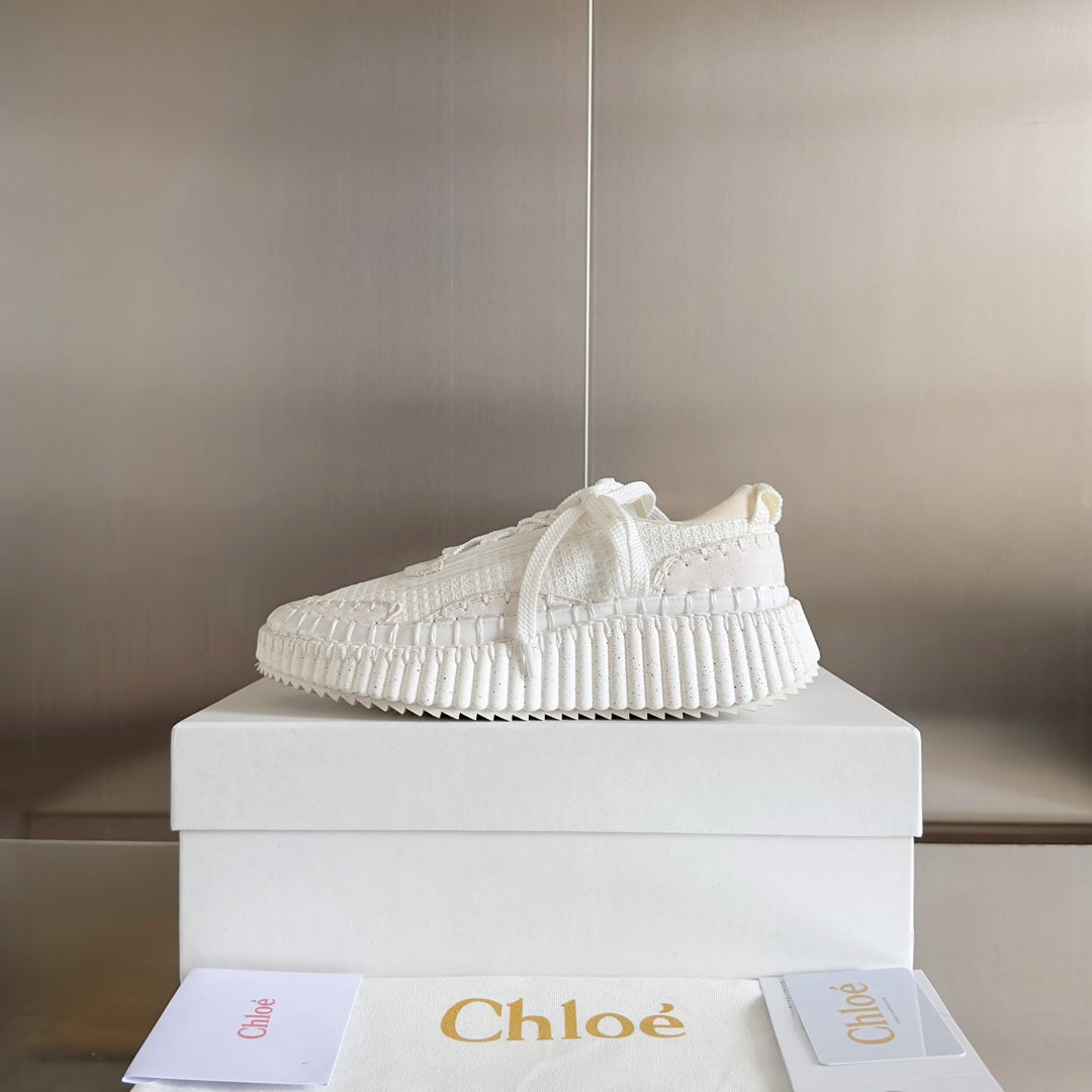 克羅C-Nama sneaker彩虹系列 網面拼色休閒運動鞋 全白色