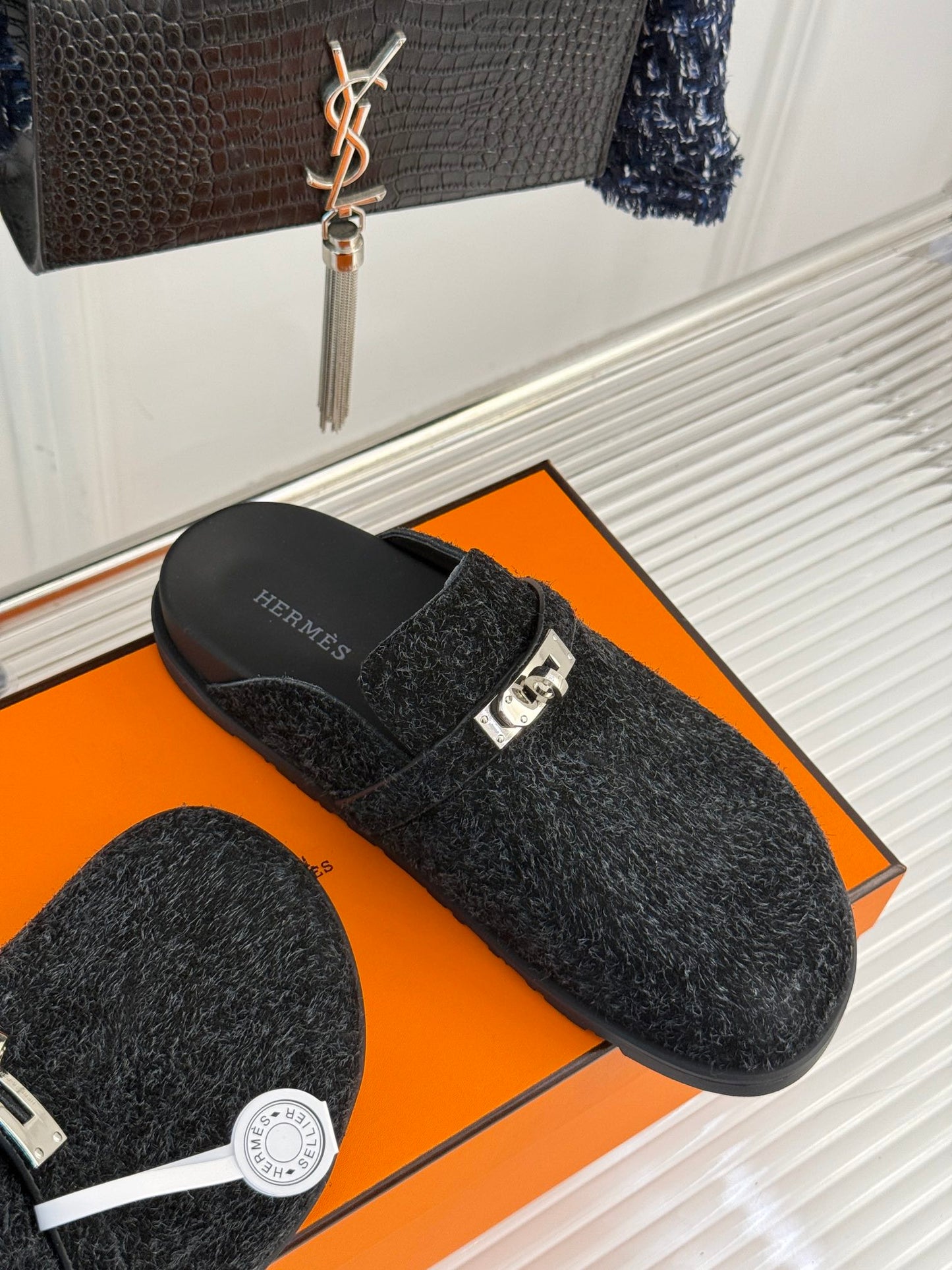 小愛款-2024經典kelly扣博肯拖鞋 深灰色