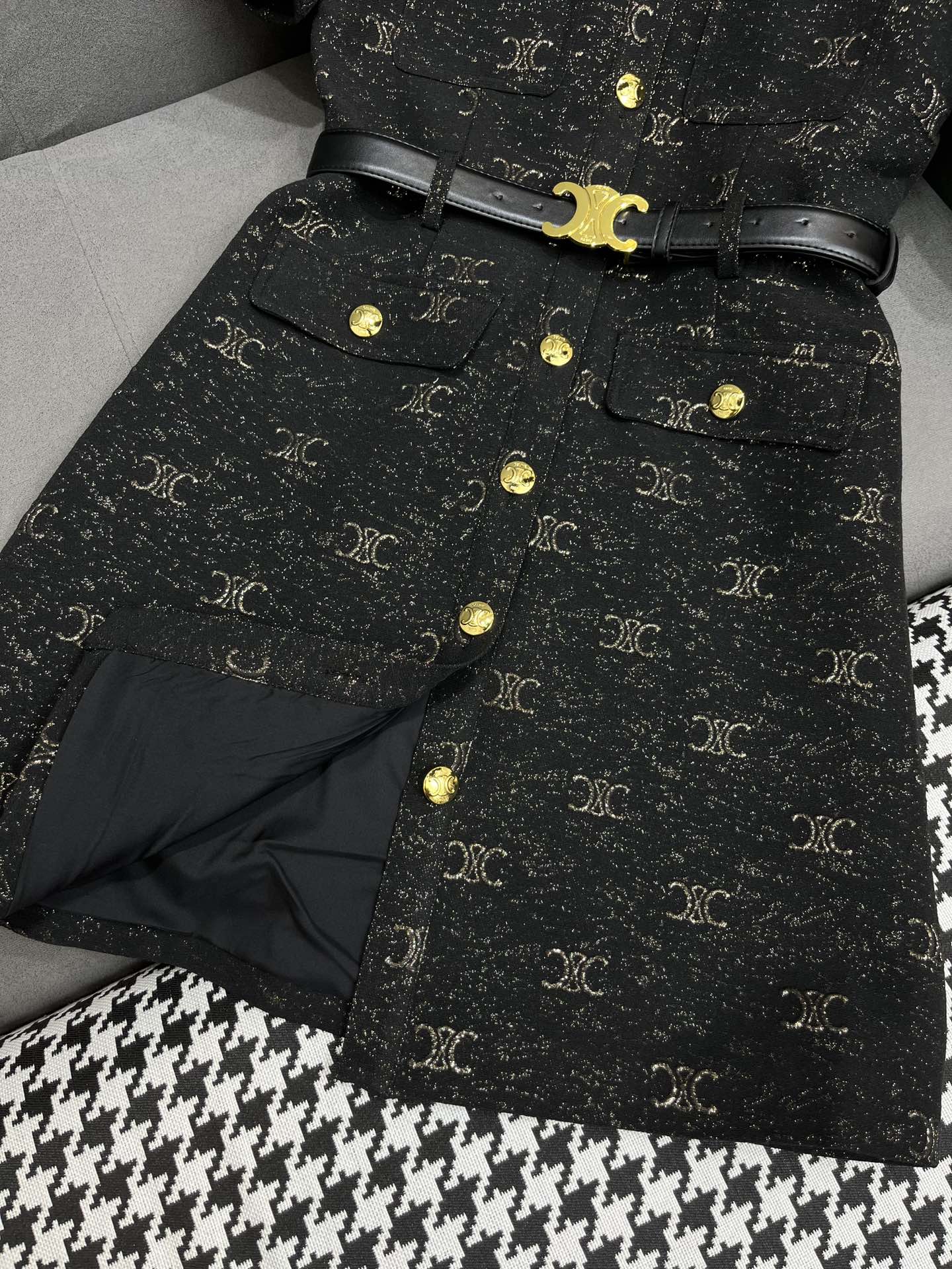 賽C家-2403 24SS春夏新款翻領洋裝 黑色