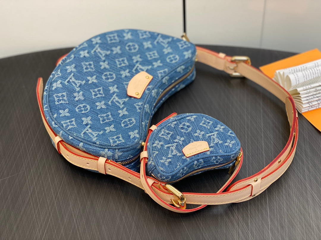M46856 路L家-碗豆包系列 Croissant MM 可頌包 牛仔