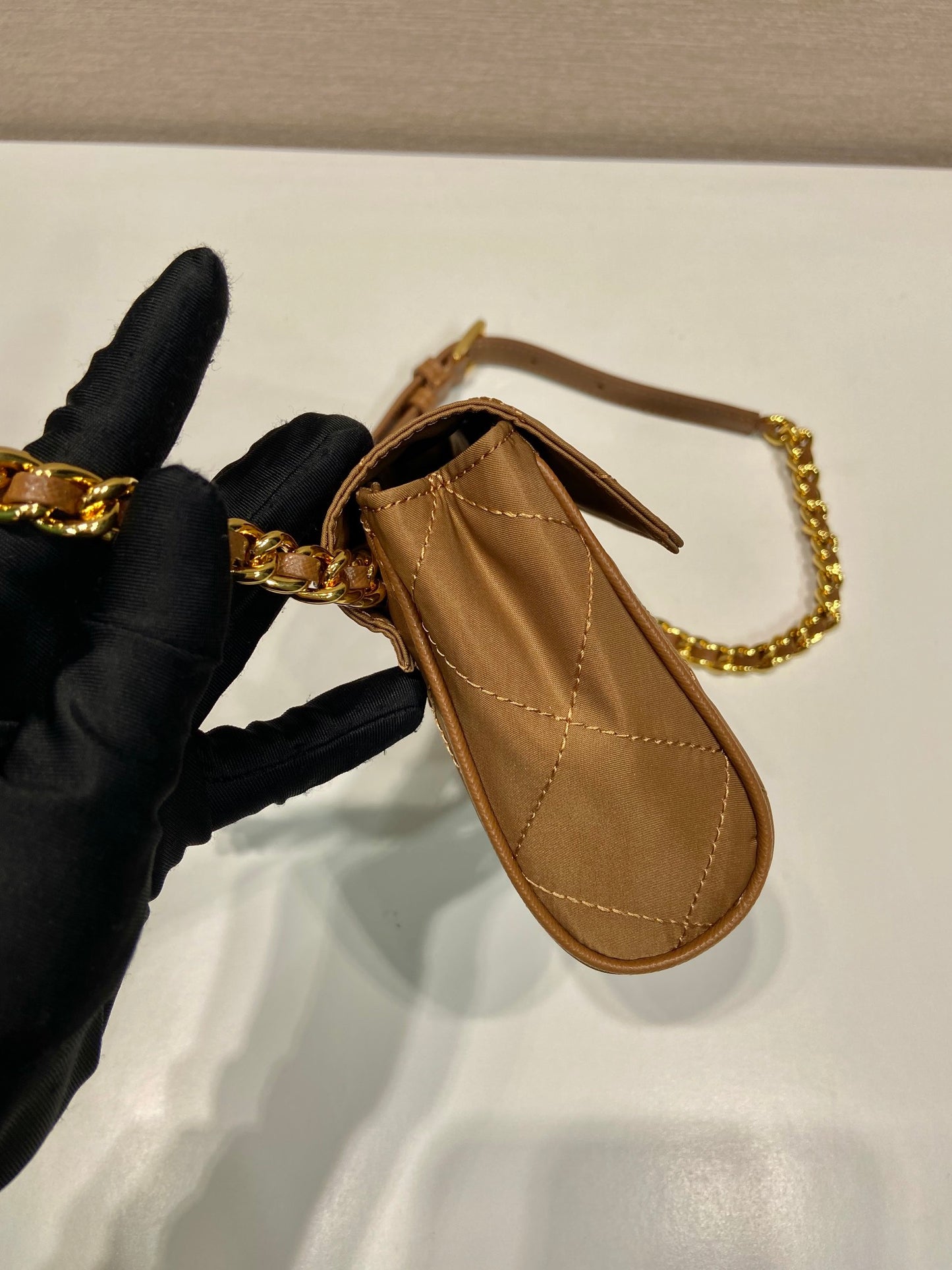 普P家-中古迷你鍊條包 棕色