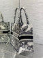 迪D家-Book Tote 2023春夏系列 老虎刺繡 白色 小號