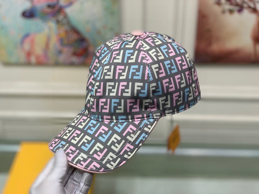 芬F家-雙F刺繡帆布棒球帽 藍色