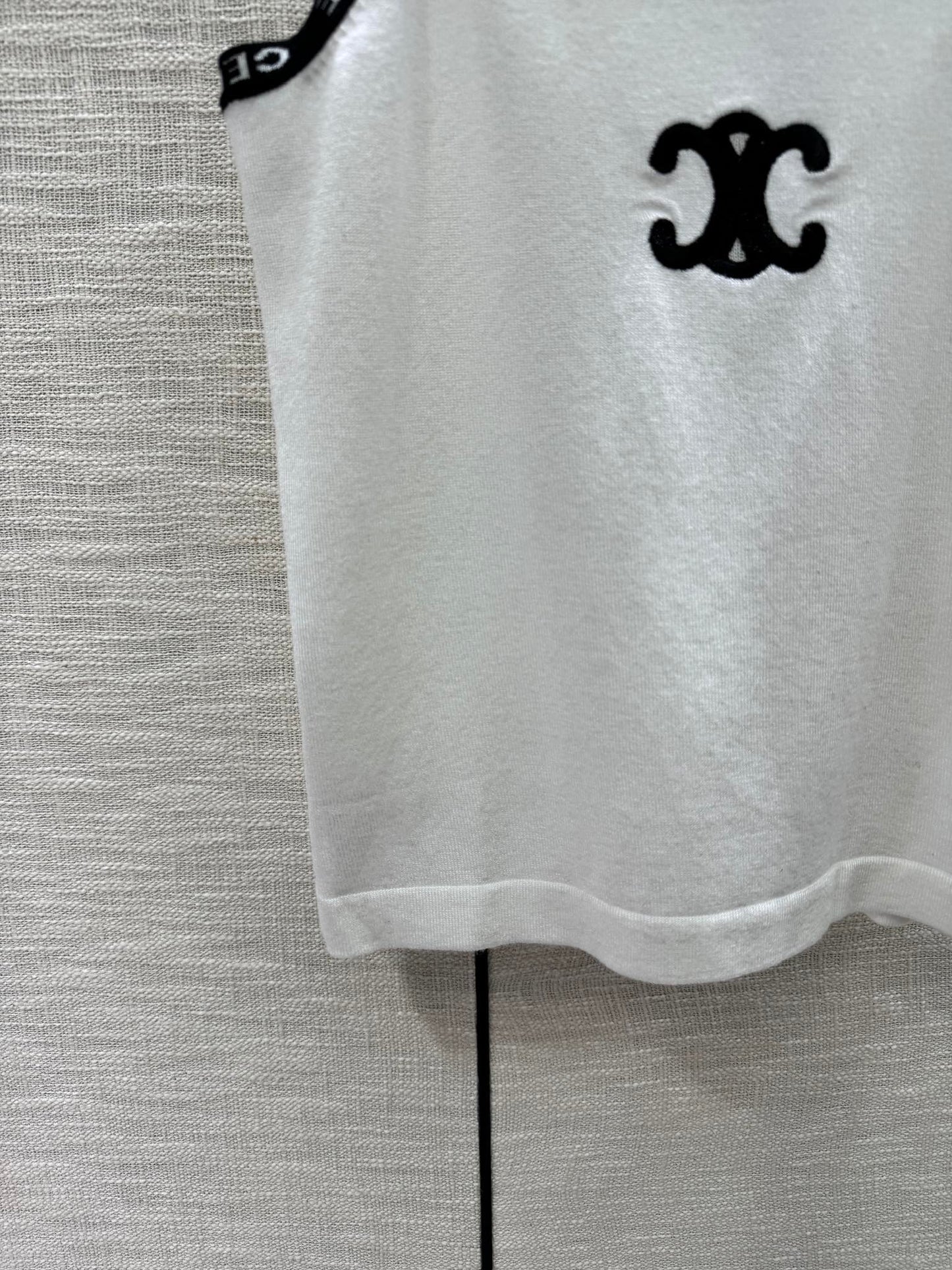 賽C家-2404 字母logo針織吊帶背心 白色