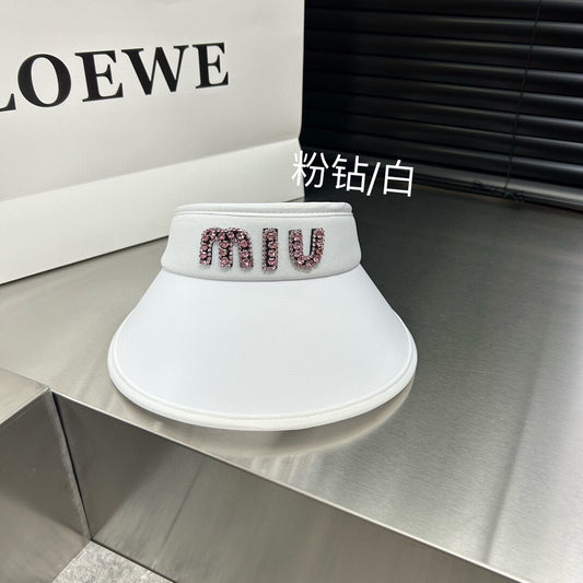 穆M家-2024春夏新款水鑽冰絲遮陽帽