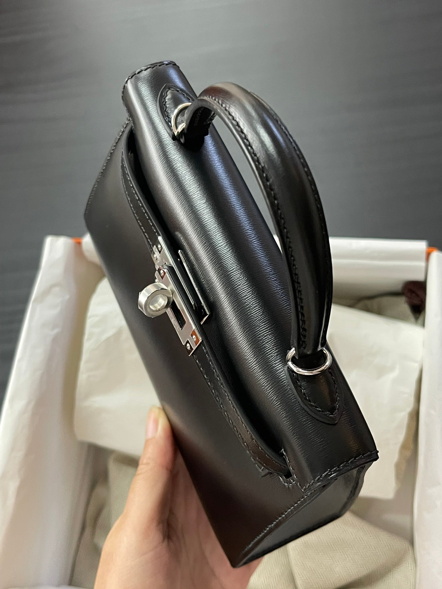 小愛款-Kelly Mini 2代 Box 黑色 銀扣