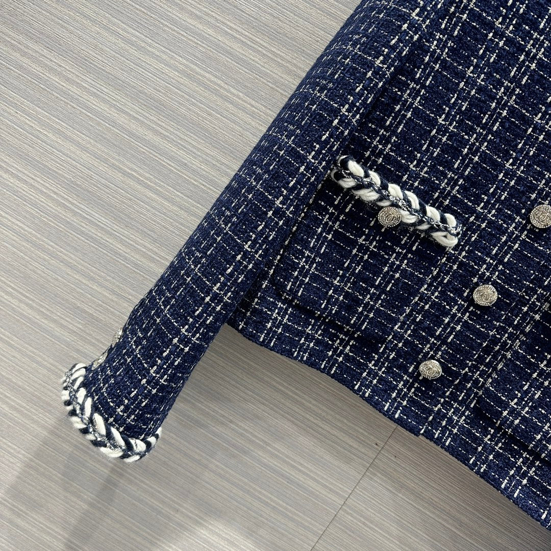 小香家-2403 24早春新品高級藍白金短款小外套