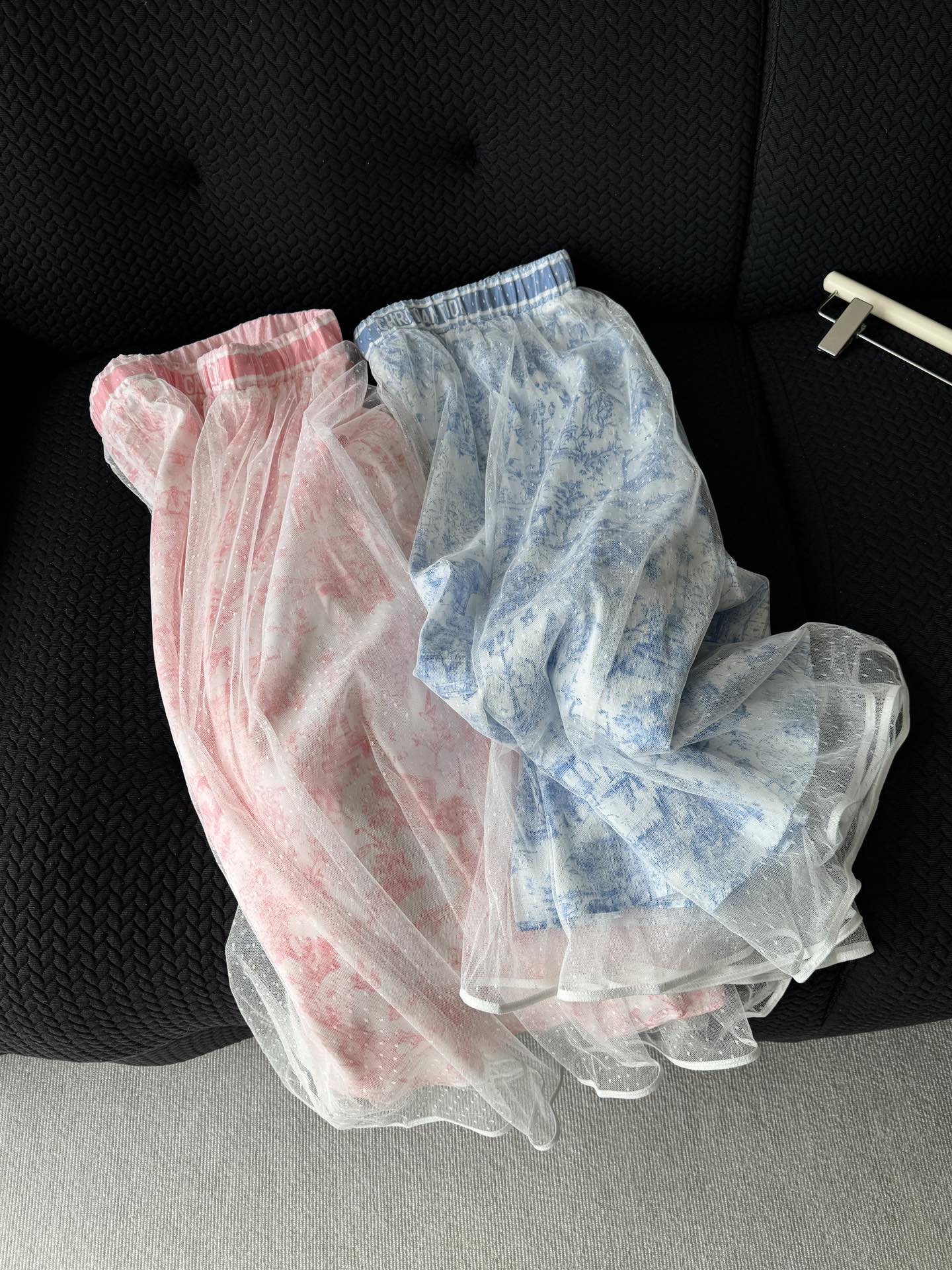 迪D家-2403 24春夏新款印花網紗半身裙
