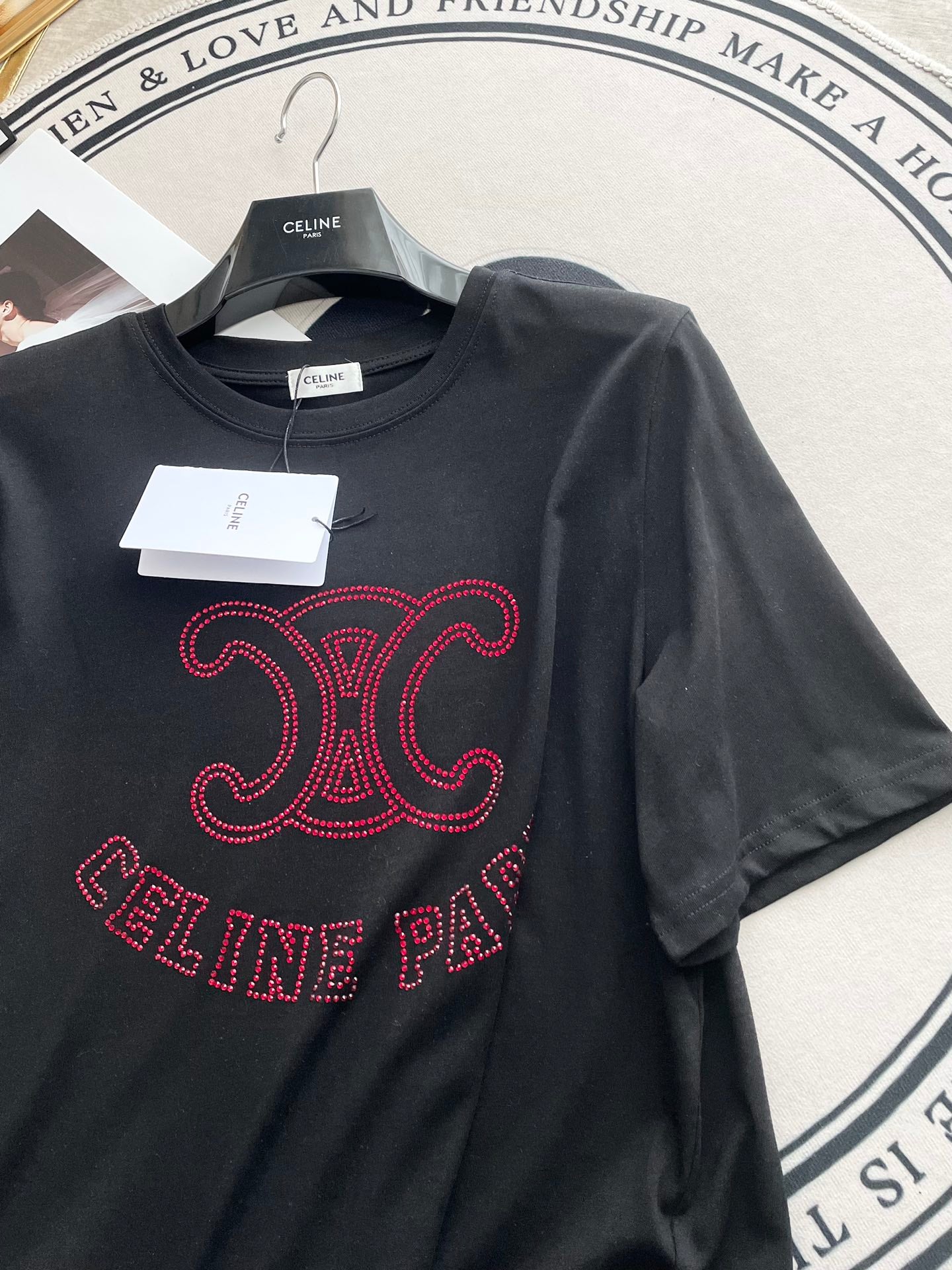 賽C家-2403 燙鑽短袖Tee 黑色