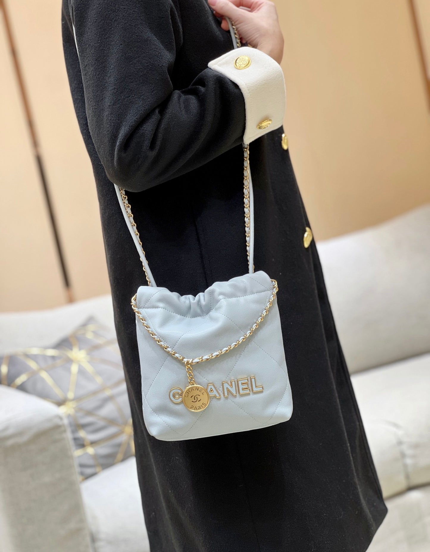 小香家-24K Mini22Bag荔枝皮垃圾包 白色