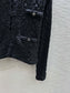 小香家-2403 24早春最新系列鏤空絞花針織開襟衫 黑色