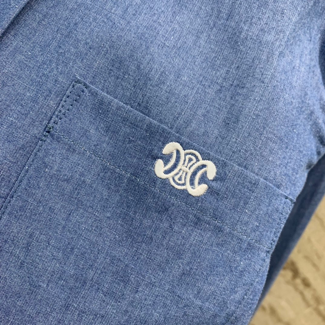 賽C家-2403 繡花logo長袖襯衫