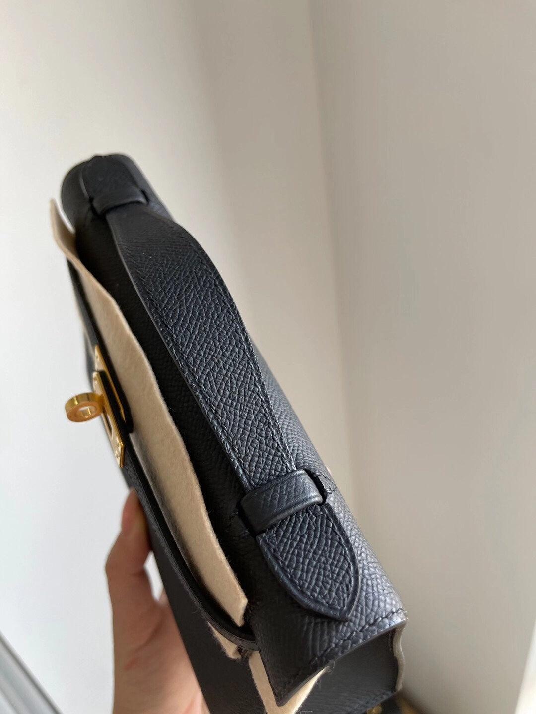 小愛款-Mini Kelly 1代 22cm Epsom 黑色 金扣