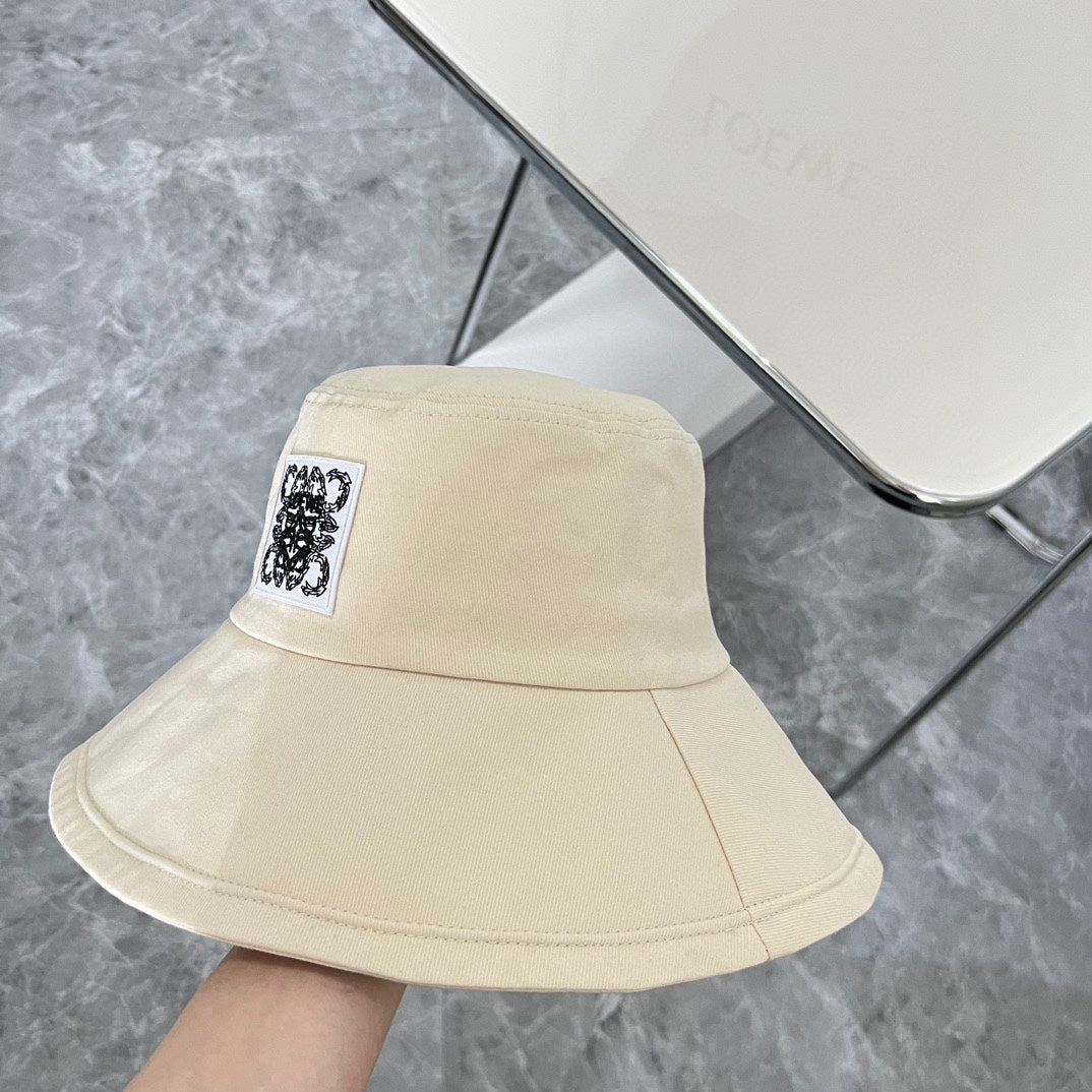 羅L家-2024新款 簡約Logo漁夫帽 白色