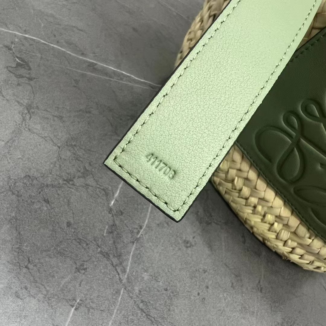 羅L威-草編包 40CM 大號 綠色