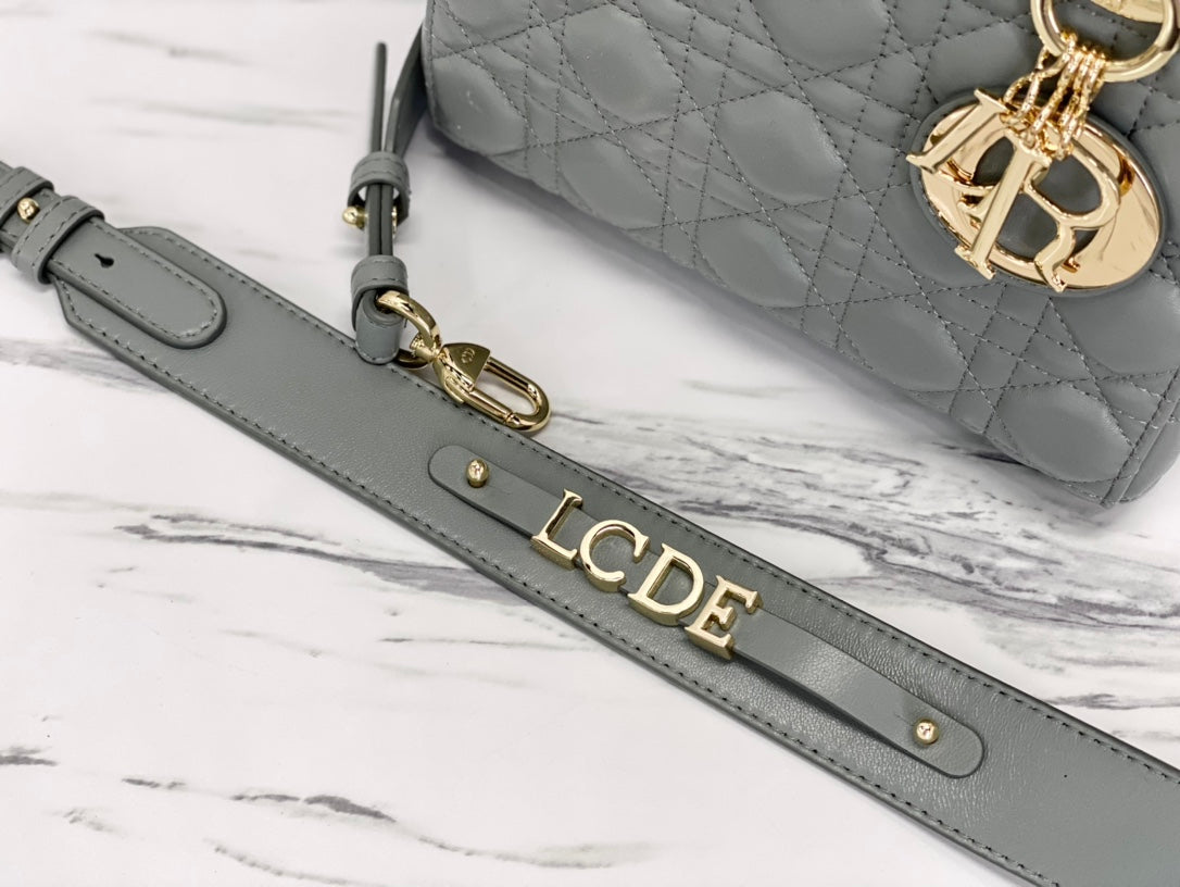 迪D家-Lady dior myABC 岩石灰色金扣 小號