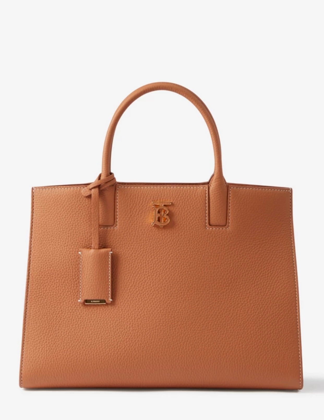 巴B家-Frances 粒紋皮革托特包 棕色 32CM