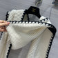 小香家-2023秋冬新款雙C毛邊圍巾 白色