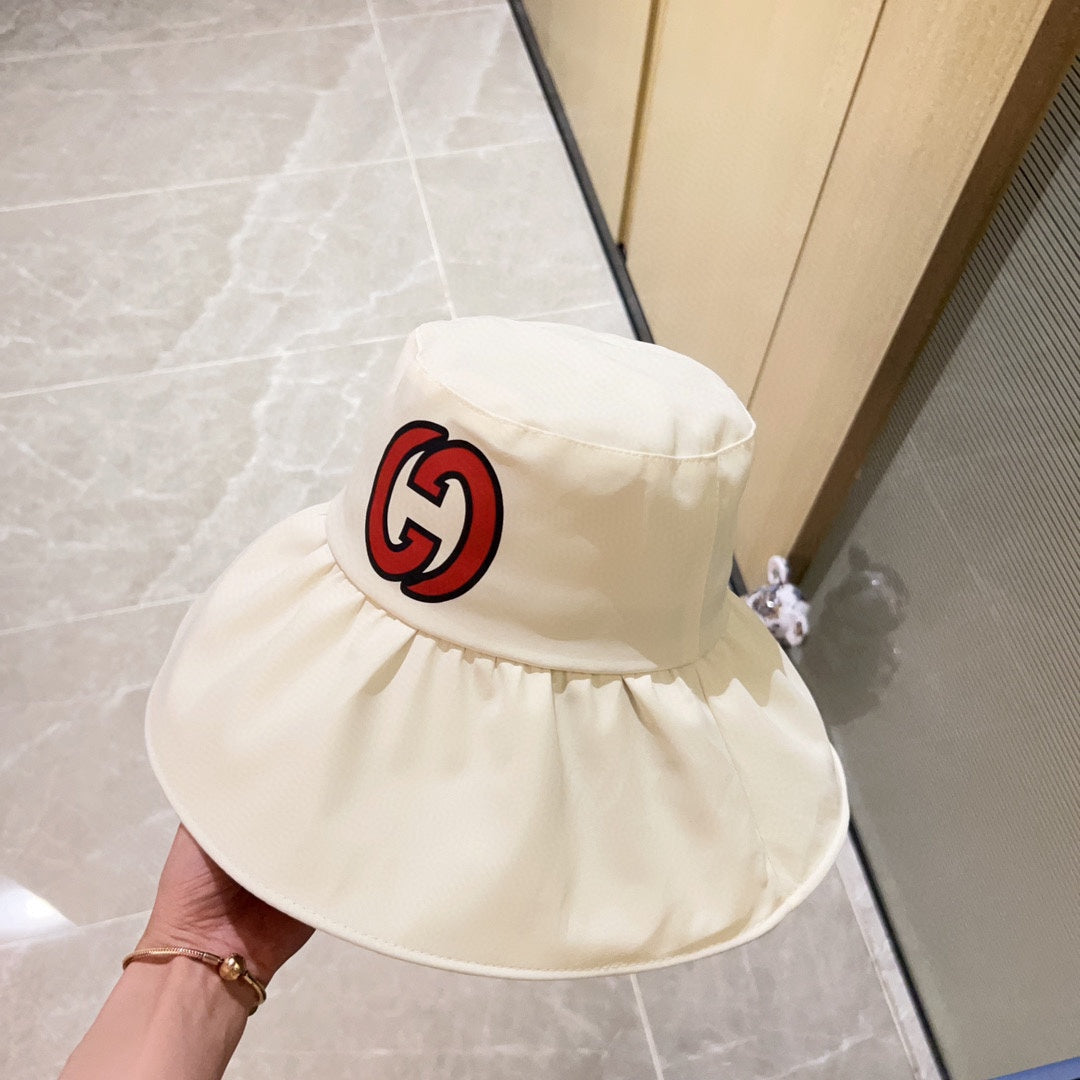 古G家-2023春夏新款 沿防曬漁夫帽 白色