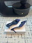 Manolo Blahnik-2024 格狀高跟拖鞋 藍色
