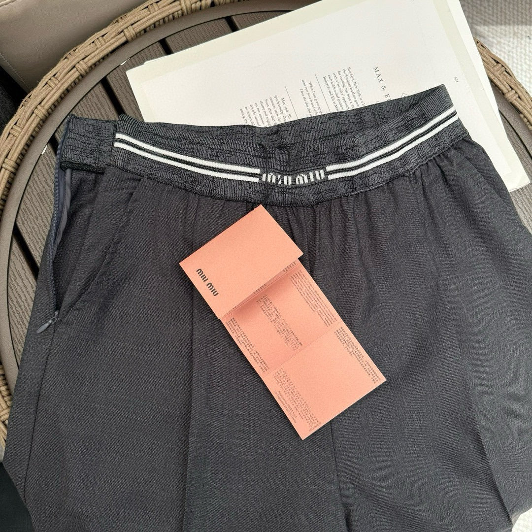 穆Ｍ家-2404 24春夏新品logo腰休閒直筒長褲