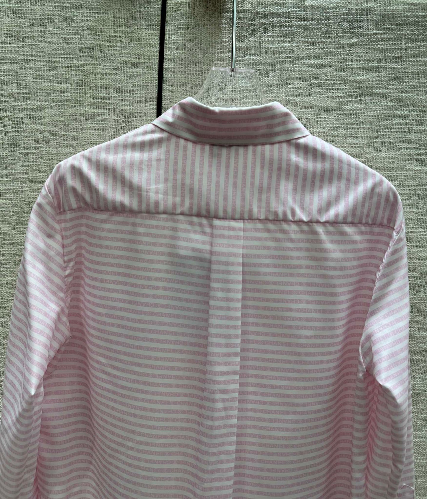 小香家-2403 重工珠片翻領長袖襯衫 粉色