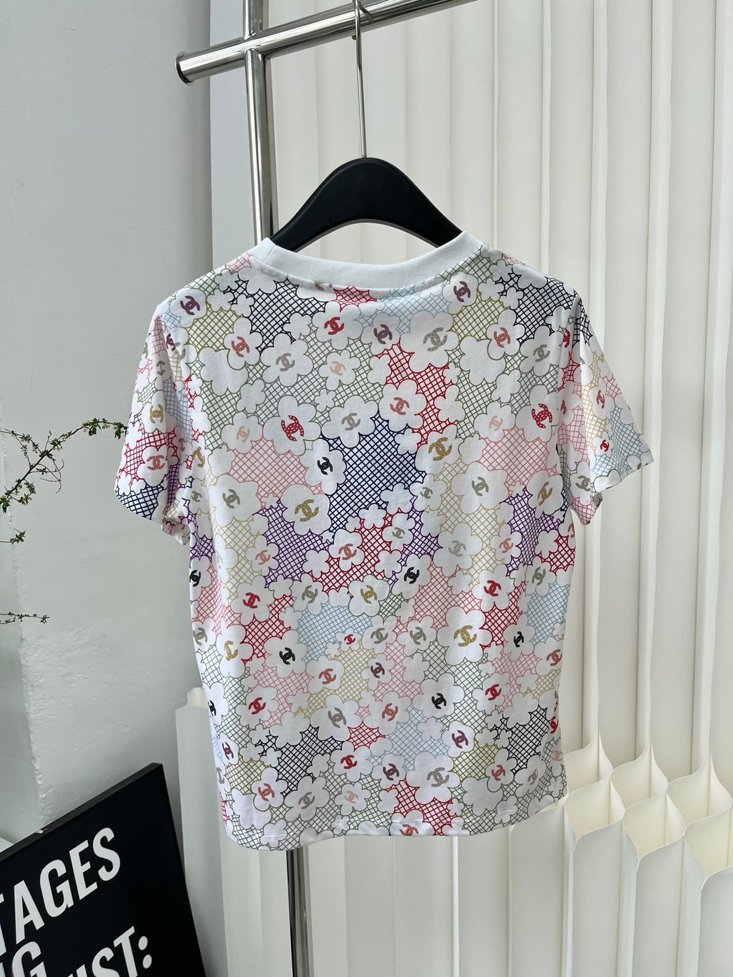 小香風-2403 網格印花訂製絲光全棉TEE