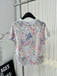 小香風-2403 網格印花訂製絲光全棉TEE