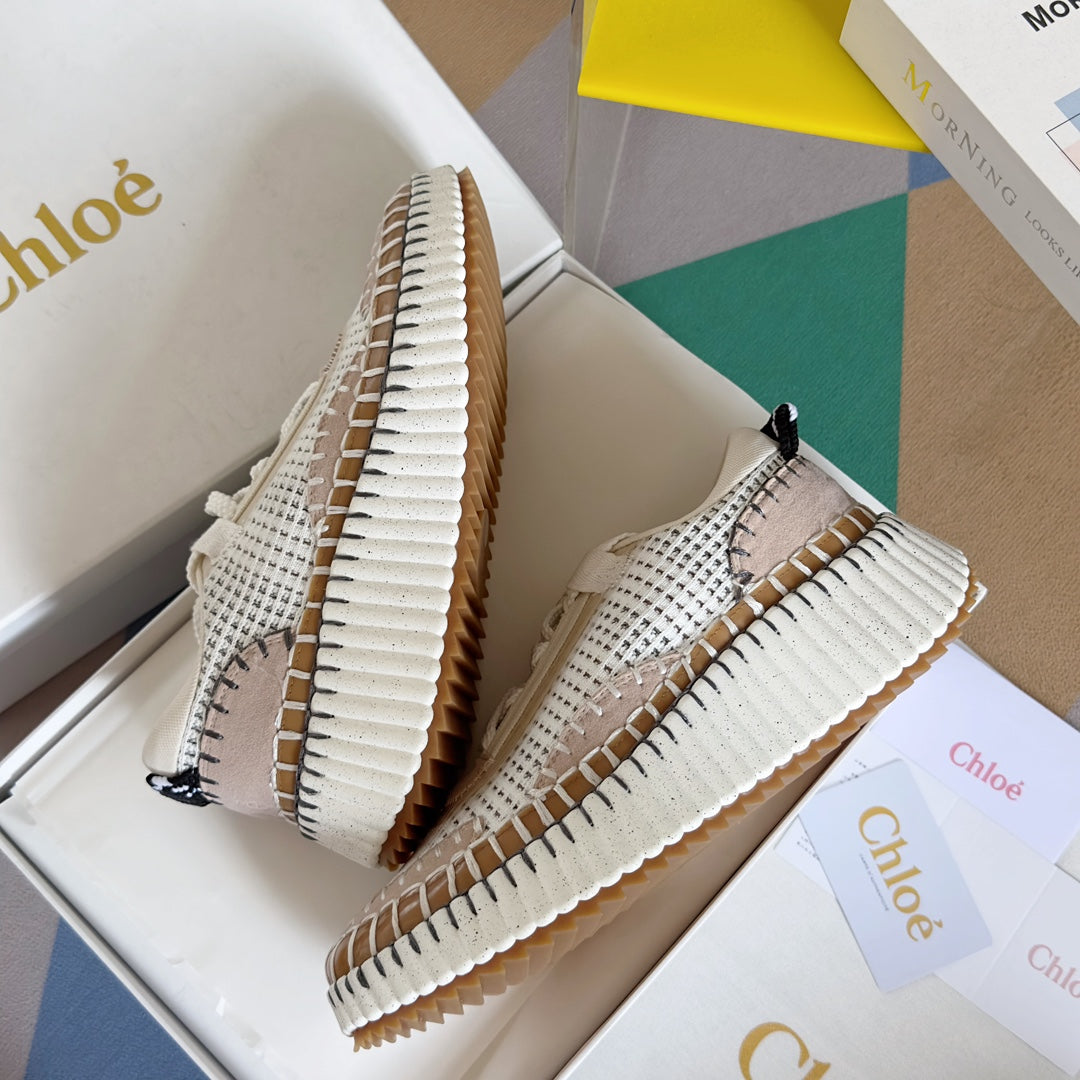 克羅C-Nama sneaker彩虹系列 網面拼色休閒運動鞋 杏粉色