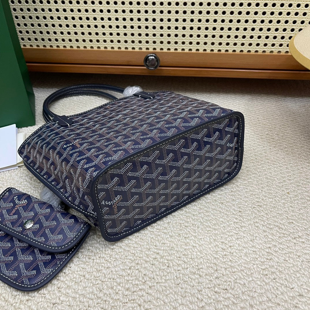 戈G家-Anjou Mini 手提雙面包 深藍色