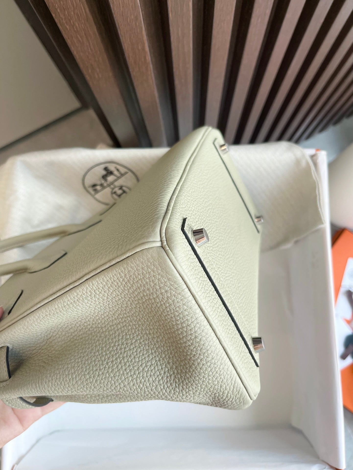 小愛款-Birkin 25 Togo皮 鼠尾草綠 銀扣