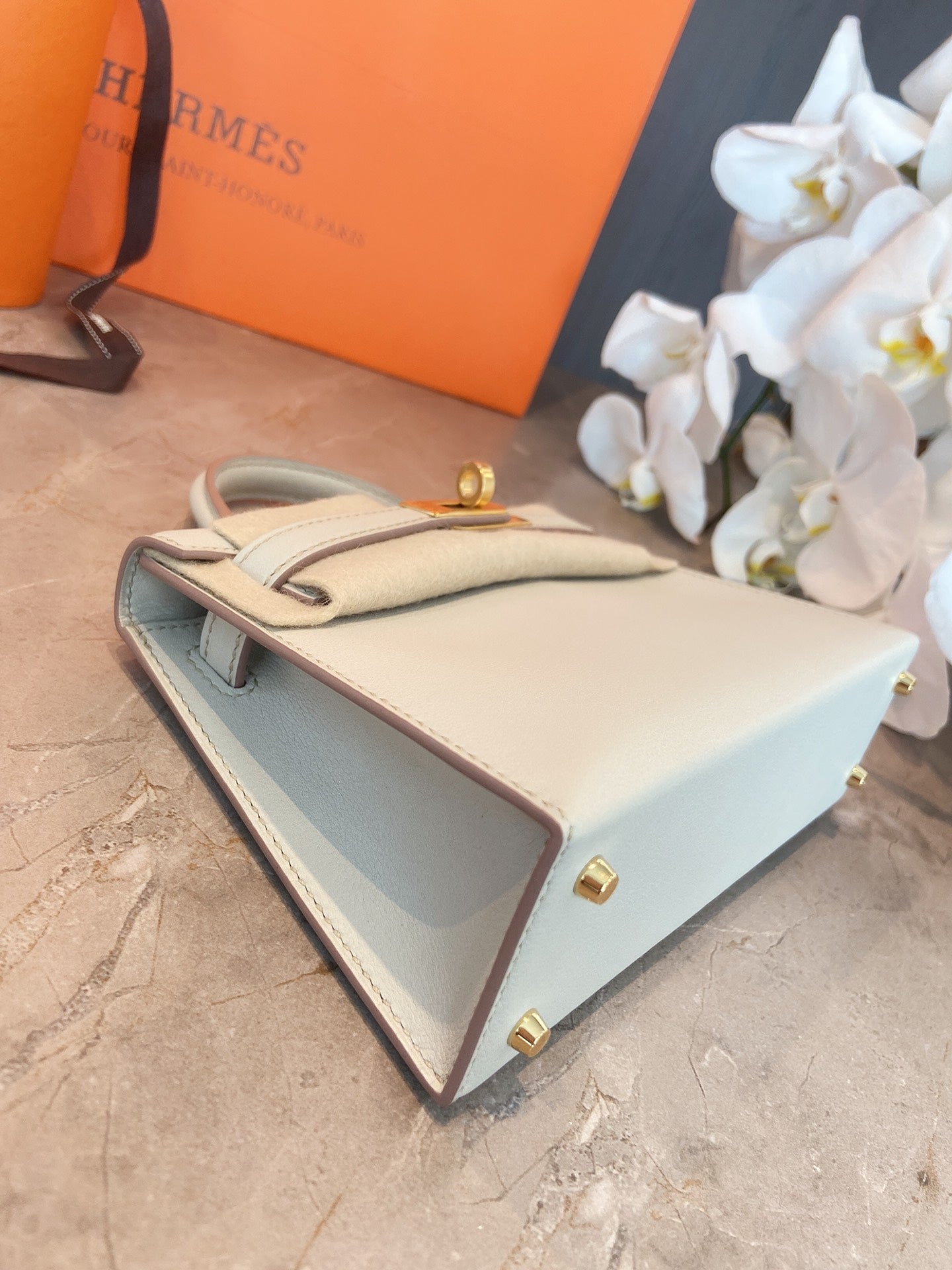 小愛款-Kelly mini 19 Swift 珍珠灰 金扣