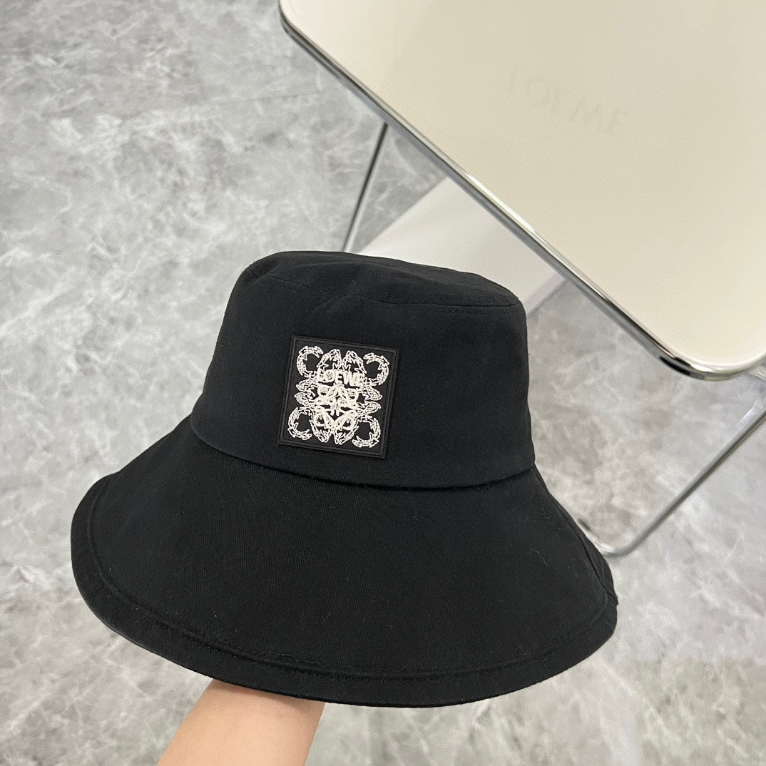 羅L家-2024新款 簡約Logo漁夫帽 黑色