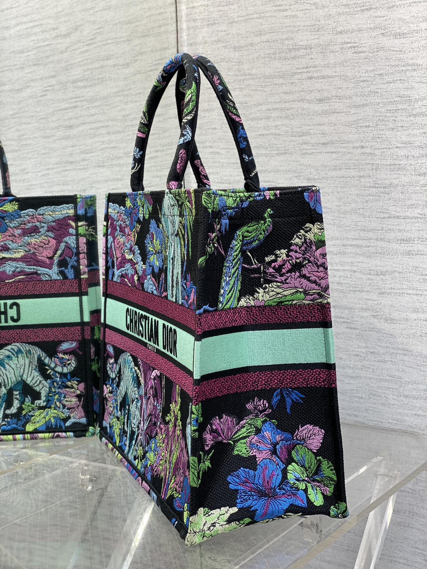 迪D家-Book Tote 2023春夏系列 動物園藍綠色 大號