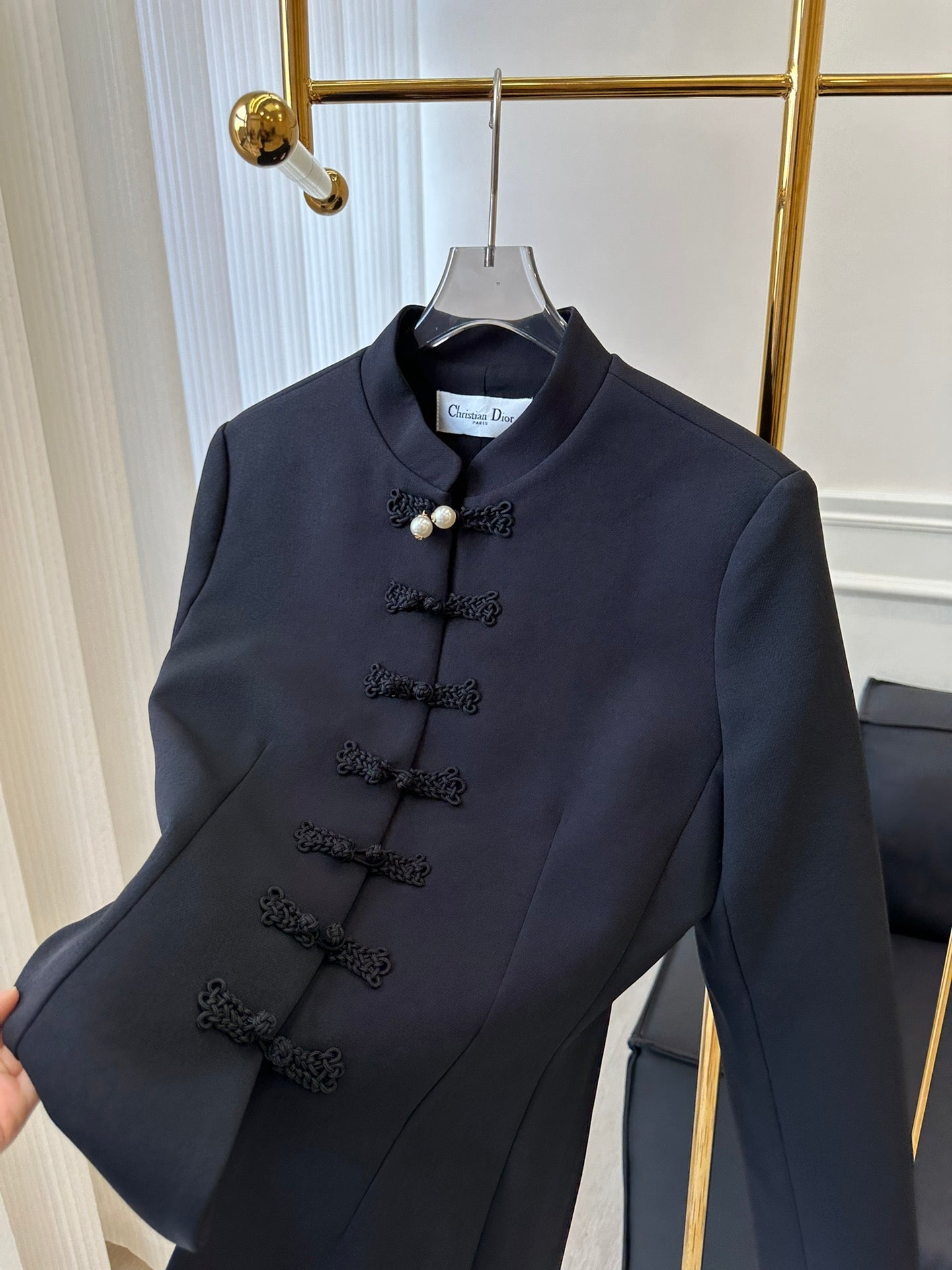 迪D家-2403 新款中式盤扣修身剪裁西服外套