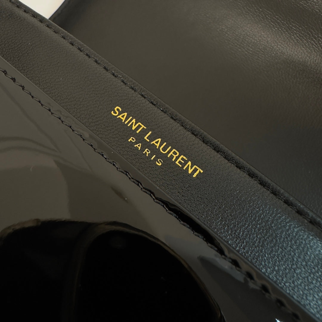聖Y羅-BOX SAINT LAURENT 豆腐包 大號 漆皮黑色