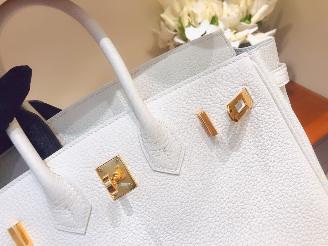 小愛款-Birkin 25 Togo 純白色 金扣