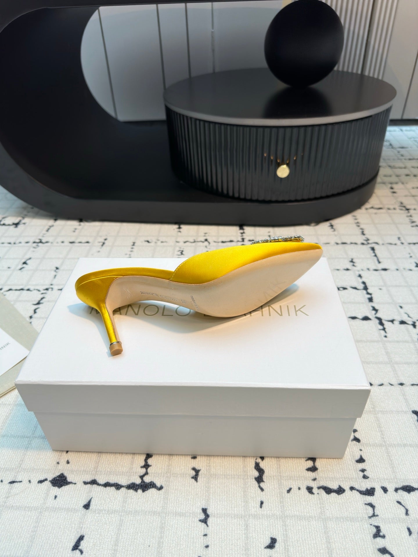Manolo Blahnik-2024 高跟拖鞋 黃色