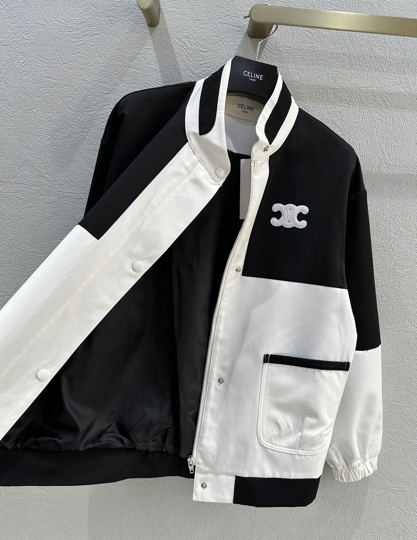 賽C家-2403 24早春新品立領拼色風衣外套