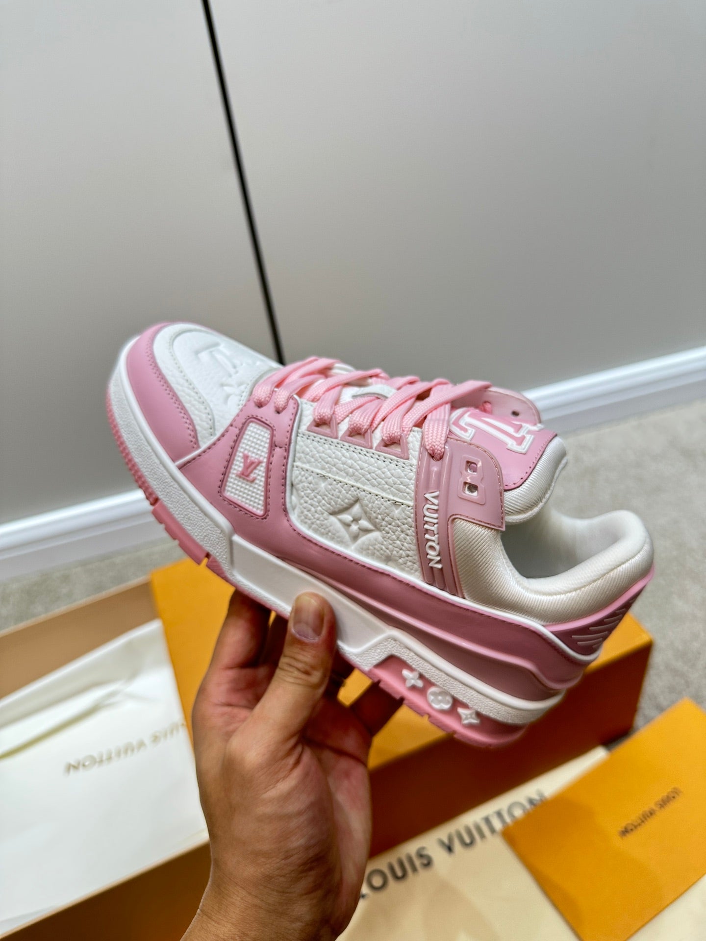 路L家-Trainer 運動鞋 白粉色