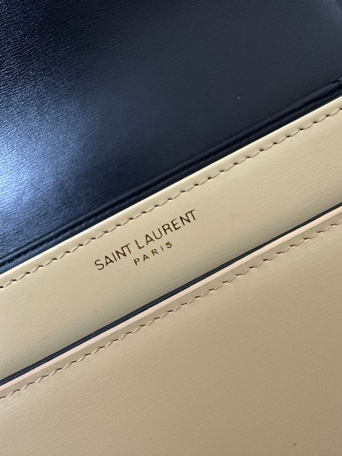 聖Y羅-BOX SAINT LAURENT 豆腐包 大號 黑拚杏色