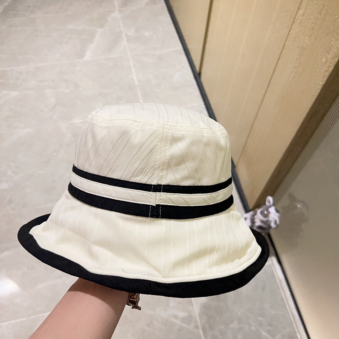 賽C家-2023春夏新款 拼接漁夫帽 白色