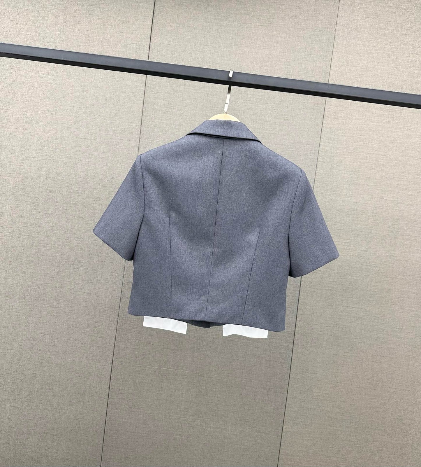 穆M家-2404 冷淡風短款西裝套裝 灰色