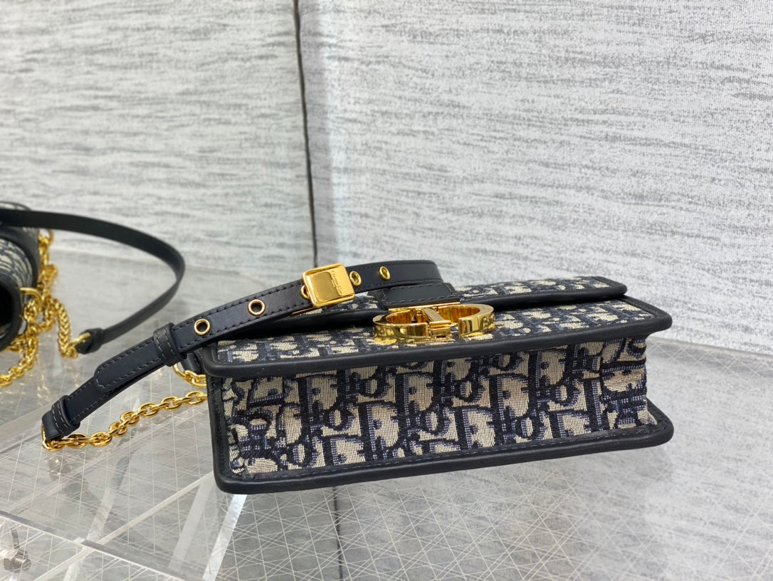 迪D家-30Montaigne 手袋 老花藍色 21CM