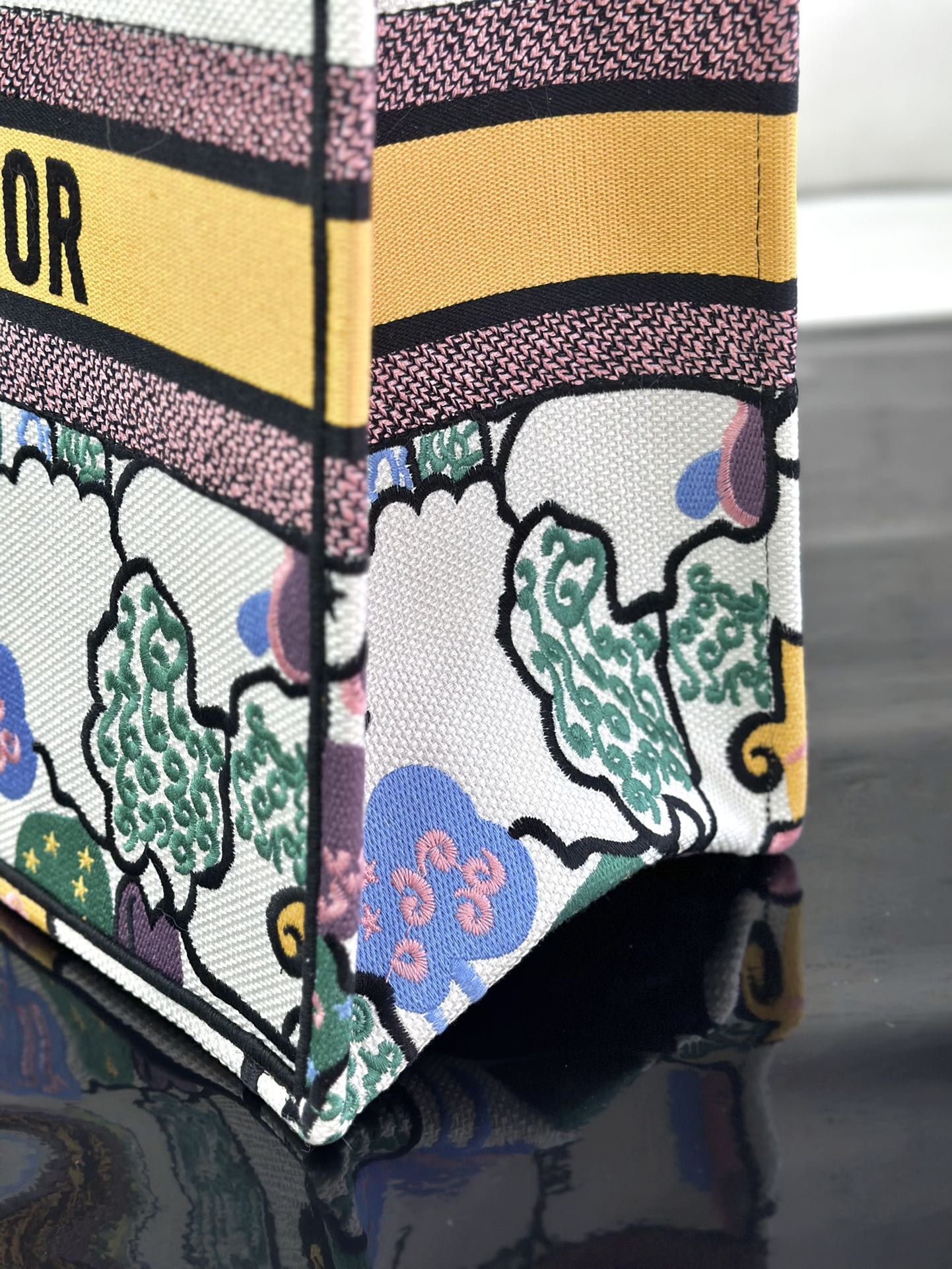 迪D家-大號book托特包 彩色刺繡