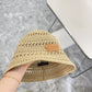 路L家-2024新款 簍空編織小桶帽 卡其色
